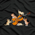 Orchestra Musician Violinist Cute Cat Playing Violin T-Shirt