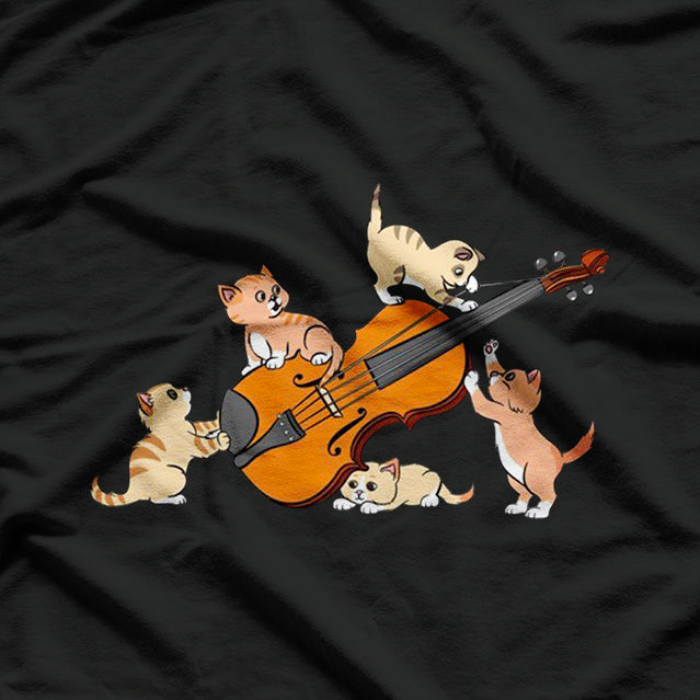 Orchestra Musician Violinist Cute Cat Playing Violin T-Shirt