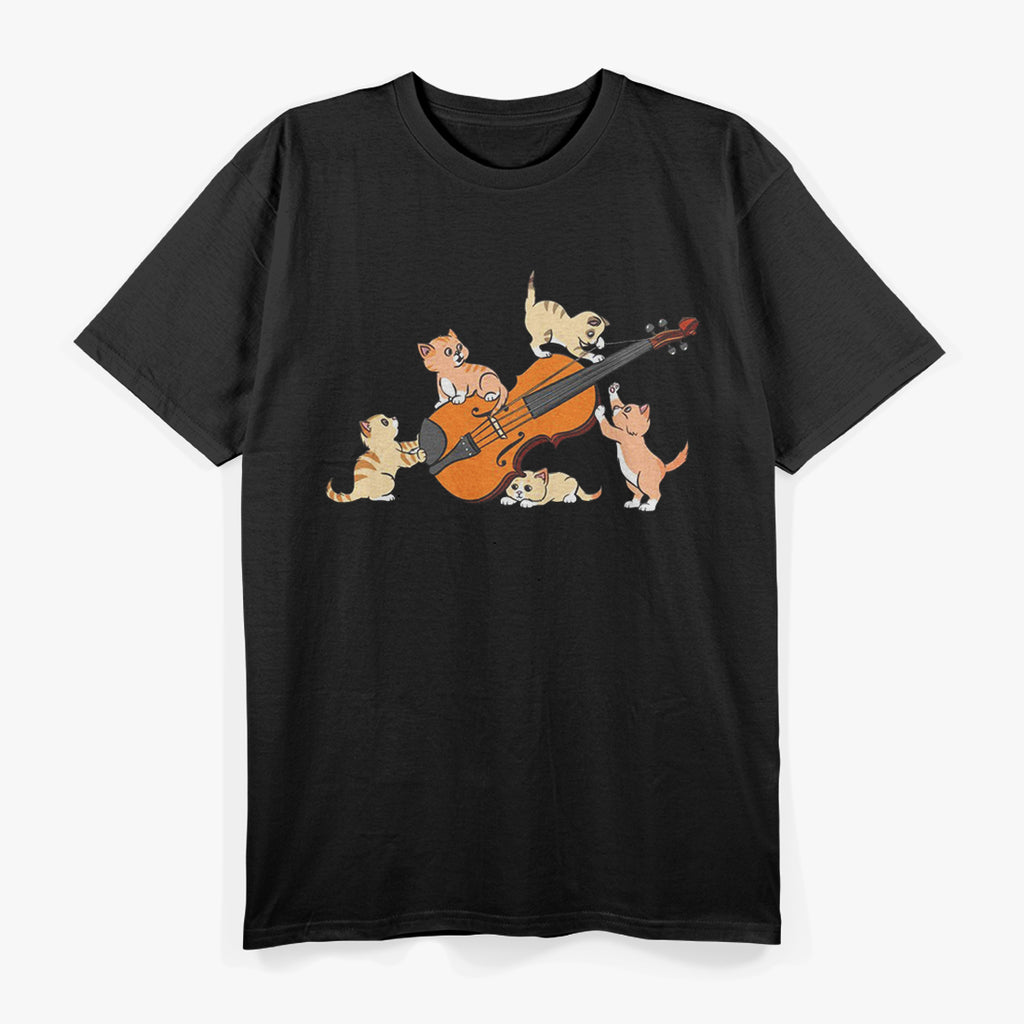 Orchestra Musician Violinist Cute Cat Playing Violin T-Shirt