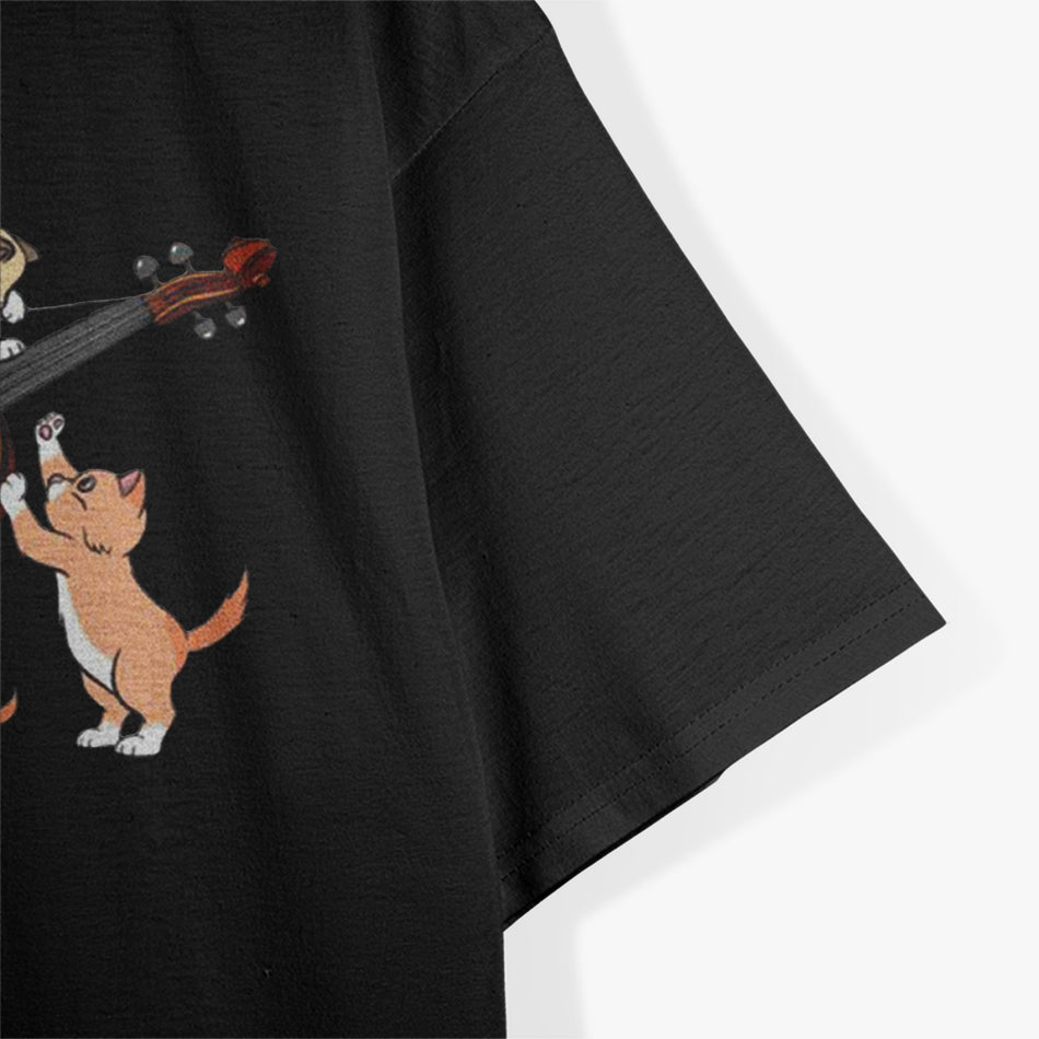 Orchestra Musician Violinist Cute Cat Playing Violin T-Shirt