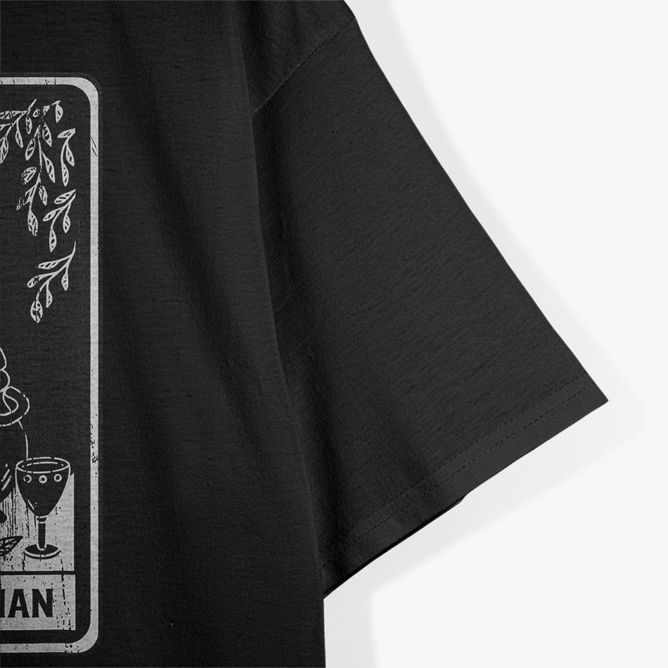 Black Cat Magician Tarot Card Mastery of Magic, Intuition, and Transformation T-Shirt