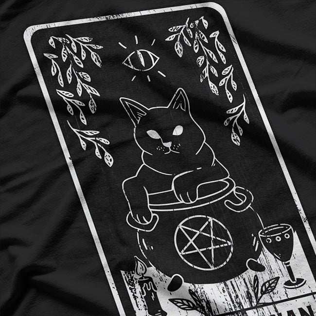 Black Cat Magician Tarot Card Mastery of Magic, Intuition, and Transformation T-Shirt