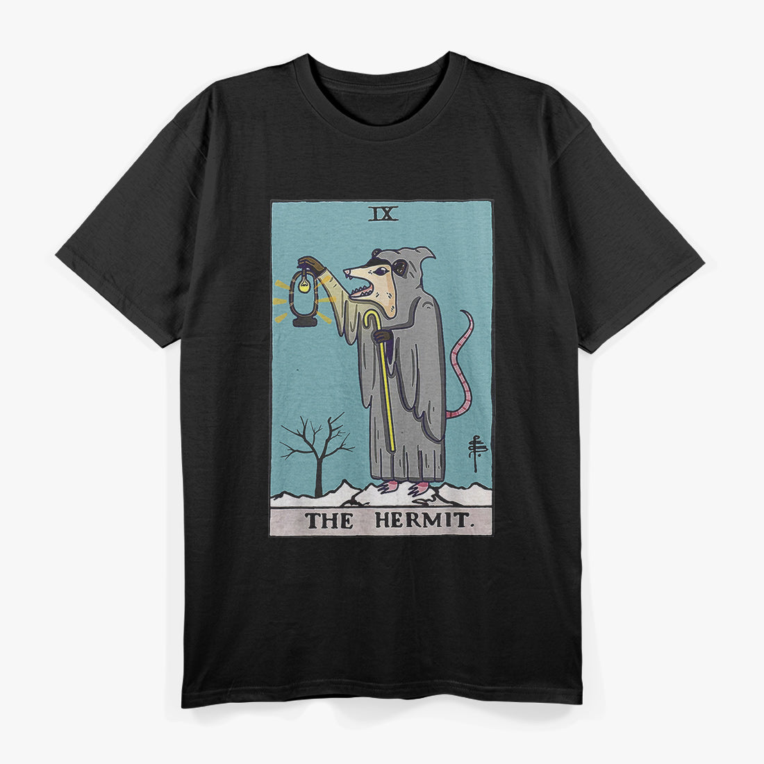Funny Possum Tarot Card A Playful Twist on Mystical Symbolism T-Shirt