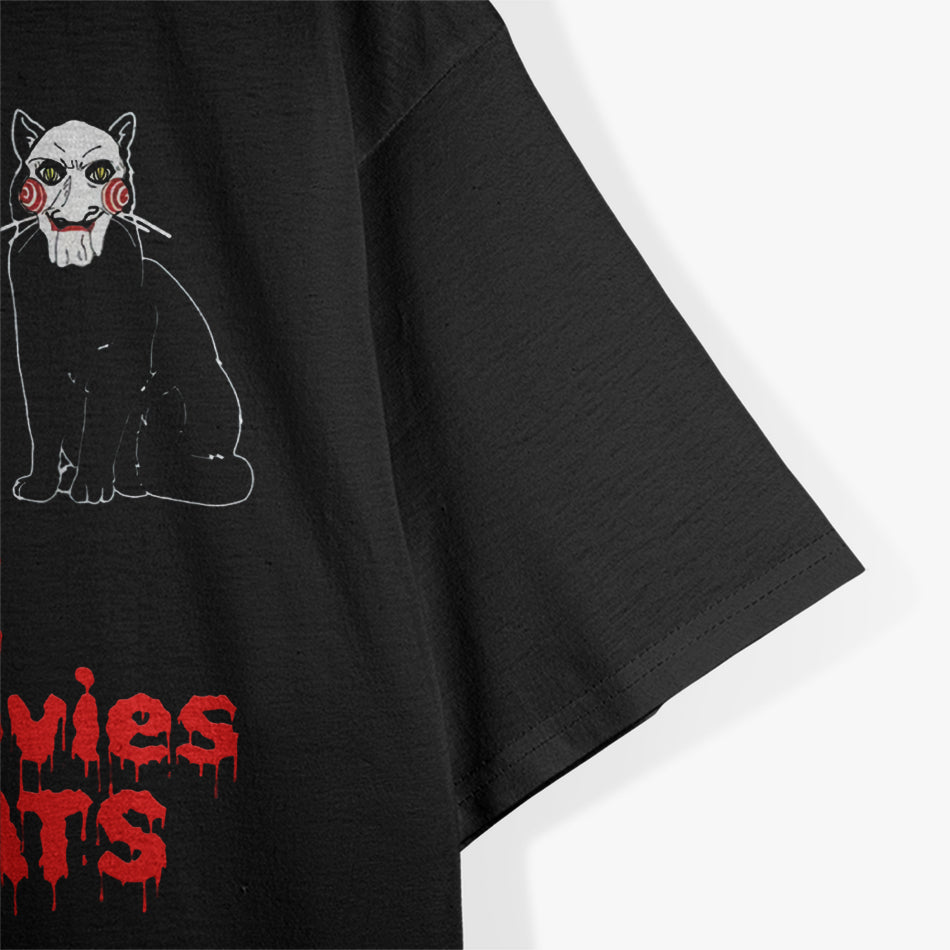 I Love Cats Graphic Black Cat Horror Movie T-Shirt