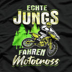 Neu Echte Jungs Fahren Motocross Kinder Geschenk Motorrad Biker T-Shirt