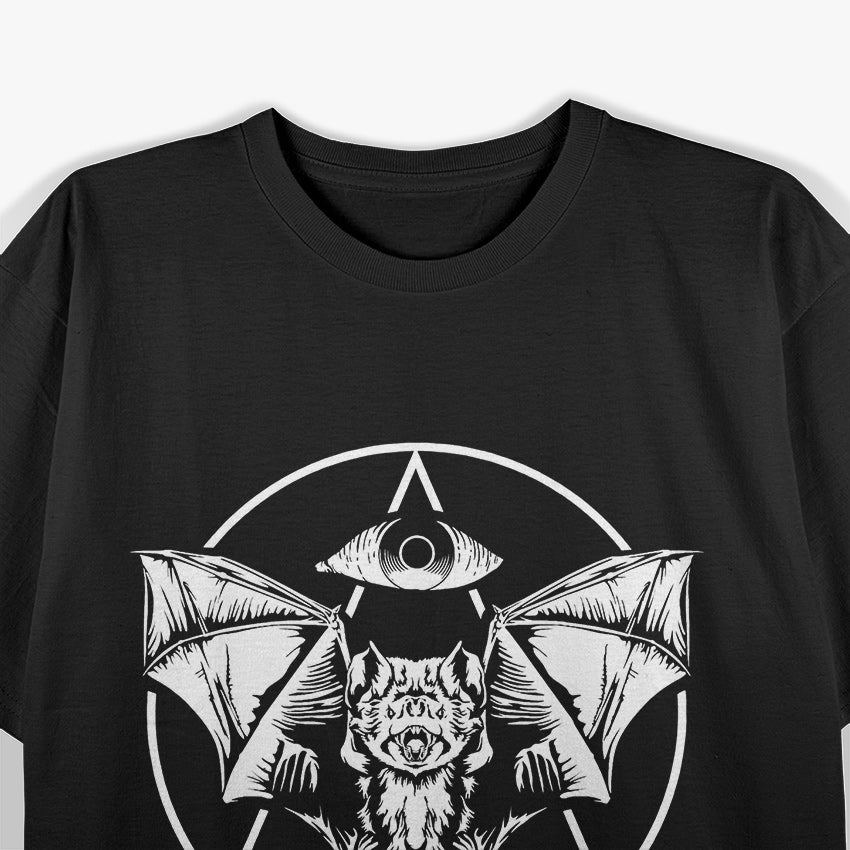 Occult Bat Pastel Goth, Gothic Wicca Witchcraft, and Creepy Moon Aesthetic T-Shirt