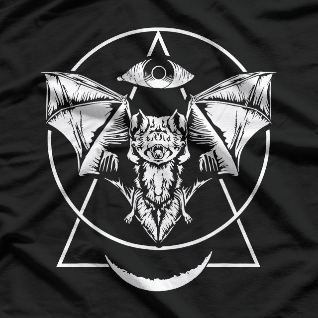 Occult Bat Pastel Goth, Gothic Wicca Witchcraft, and Creepy Moon Aesthetic T-Shirt