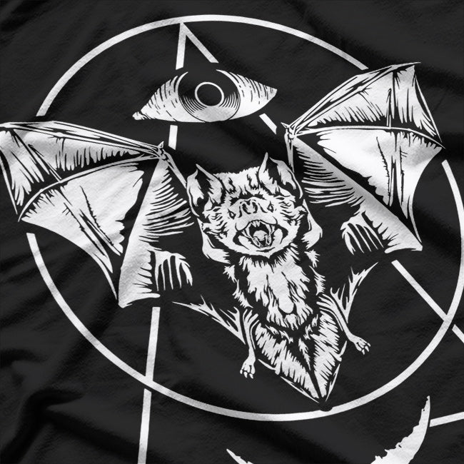Occult Bat Pastel Goth, Gothic Wicca Witchcraft, and Creepy Moon Aesthetic T-Shirt