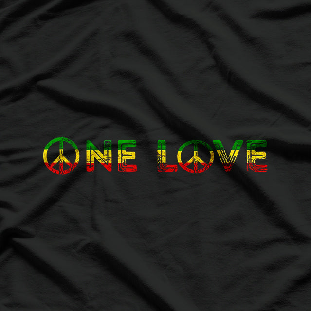 One Love Rasta Reggae Music Rastafarian Lover Jamaica Peace T-Shirt