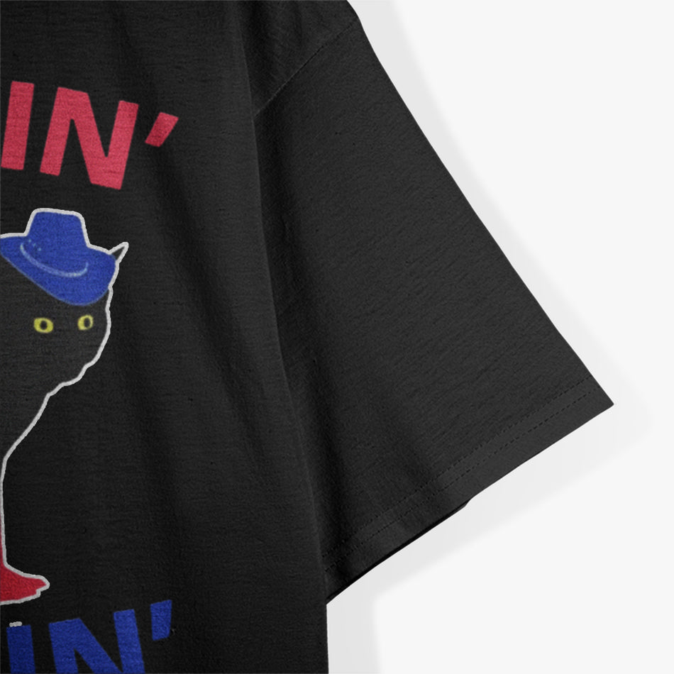 Rootin Tootin Cat Wearing Cowboy Hat T-Shirt