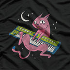 Synth Cat Retro Synthesizer Vibes for Music Lovers T-Shirt