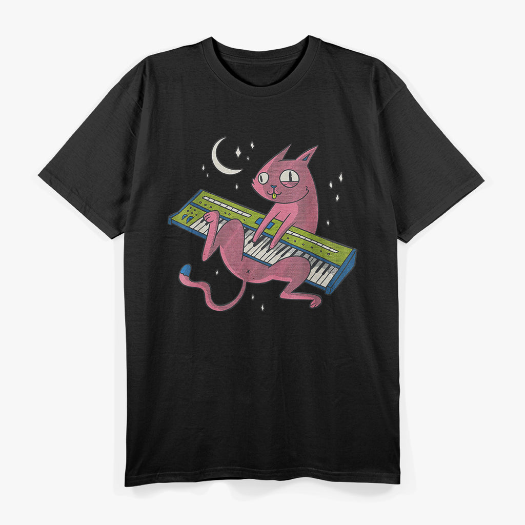 Synth Cat Retro Synthesizer Vibes for Music Lovers T-Shirt