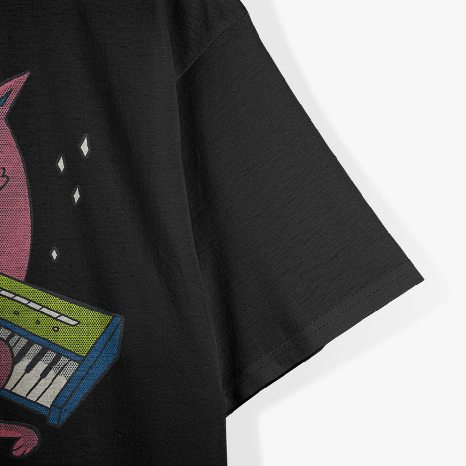 Synth Cat Retro Synthesizer Vibes for Music Lovers T-Shirt