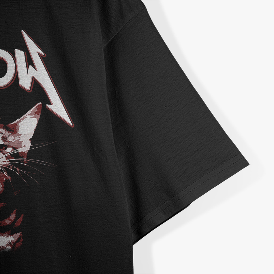 Meow Cat Retro Kitty Cat - Funny Rock Music Vibes T-Shirt