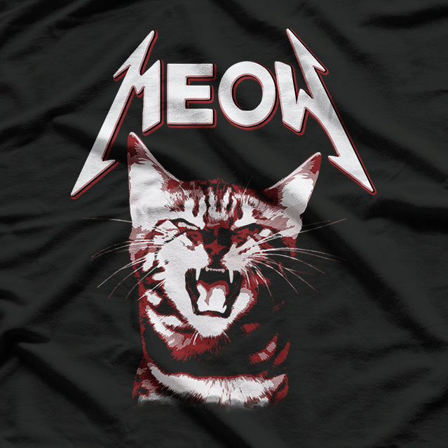 Meow Cat Retro Kitty Cat - Funny Rock Music Vibes T-Shirt