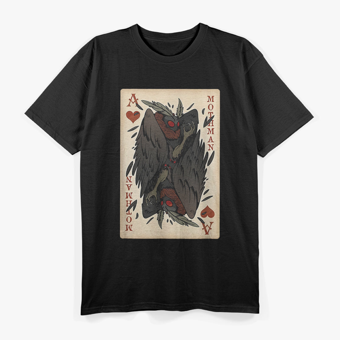 Mothman Playing Card The Legendary Cryptid of the Deck T-Shirt