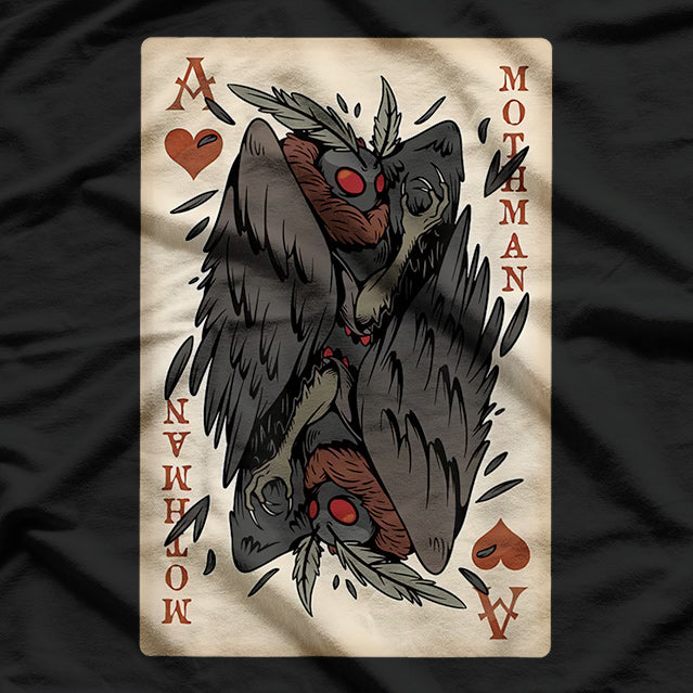 Mothman Playing Card The Legendary Cryptid of the Deck T-Shirt