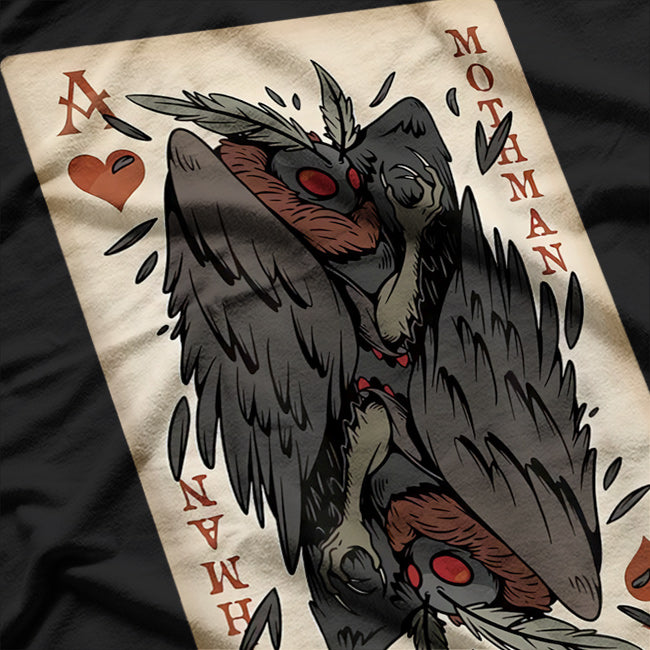 Mothman Playing Card The Legendary Cryptid of the Deck T-Shirt
