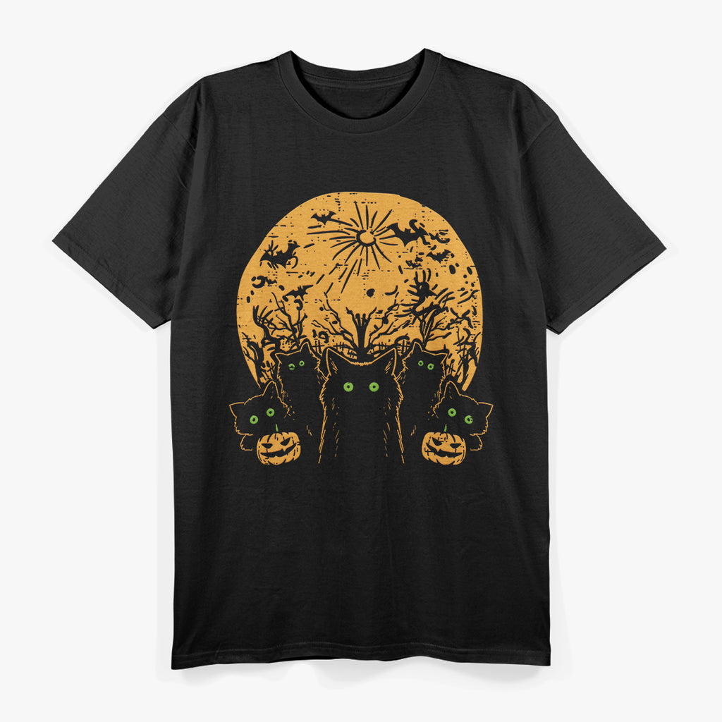 Black Cats Full Moon Halloween Animal T-Shirt