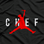 Funny Restaurant Chef - Jumping Chef Knife Logo T-Shirt