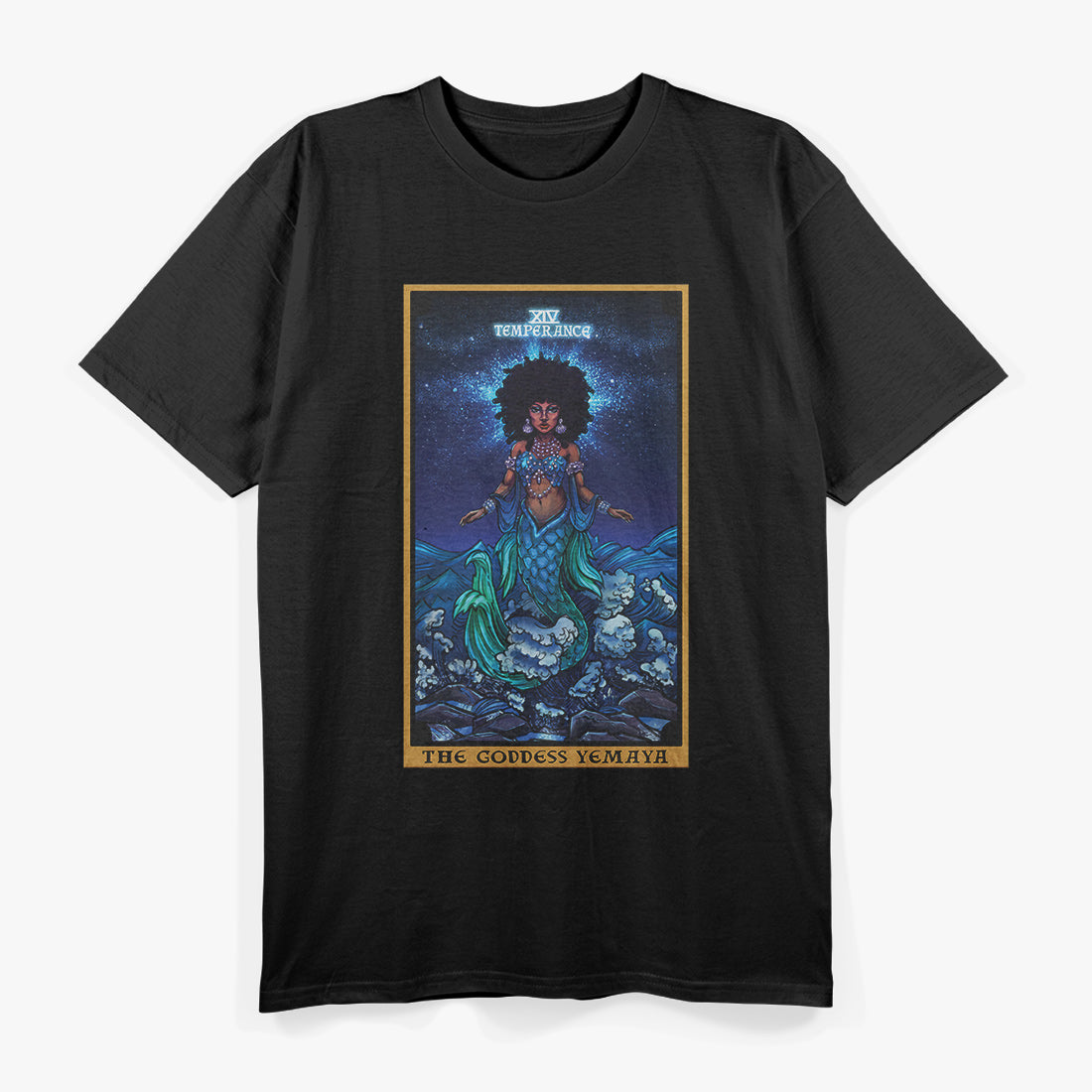 The Goddess Yemaya Temperance Tarot Card - Wicca & African Witch Symbolism T-Shirt