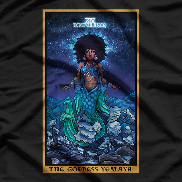 The Goddess Yemaya Temperance Tarot Card - Wicca & African Witch Symbolism T-Shirt