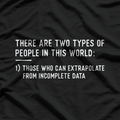 Two Types Of People, Funny Data Science Statistics Analys T-Shirt