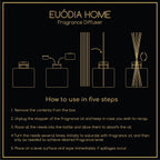 Euodia Home Rue Saint-Honoré Reed Diffuser 120ml – Aromatherapy Home Fragrance Diffuser