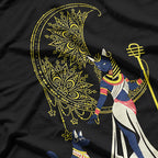 Ancient Egyptian Cat Goddess - Bastet and the Crescent Moon T-Shirt