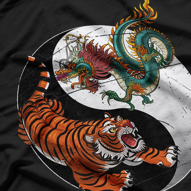 Asian Dragon and Tiger - The Ultimate Symbol of Strength and Balance T-Shirt