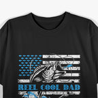 Fishing Stuff For Fathers Day, Reel Cool Dad American Flag T-Shirt