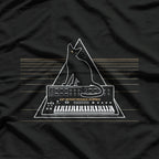 Cats on Synthesizers in Space Black T-shirt
