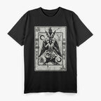 Occult Satanic Goat Head Devil Tarot Card Symbolism T-Shirt