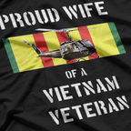 Proud Wife of a Vietnam Veteran, UH-1 Huey T-Shirt