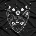 Sphynx Black Cat Pastel Goth, Occult Witchy Metal Aesthetic T-Shirt