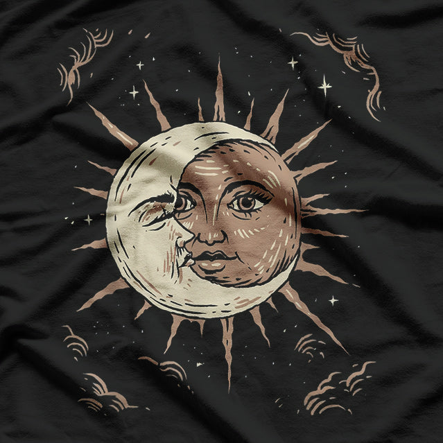 Sun, Moon, and Tarot The Dance of Light and Shadow in Mystical Guidance T-Shirt