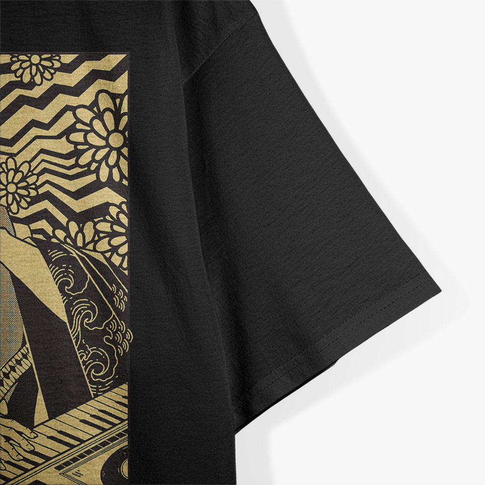 Synths & Samurai: Techno Music Meets Funny Synthesizer Warrior T-Shirt