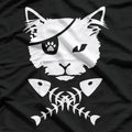 Cat Head With Fish Bone T-Shirt