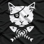 Cat Head With Fish Bone T-Shirt