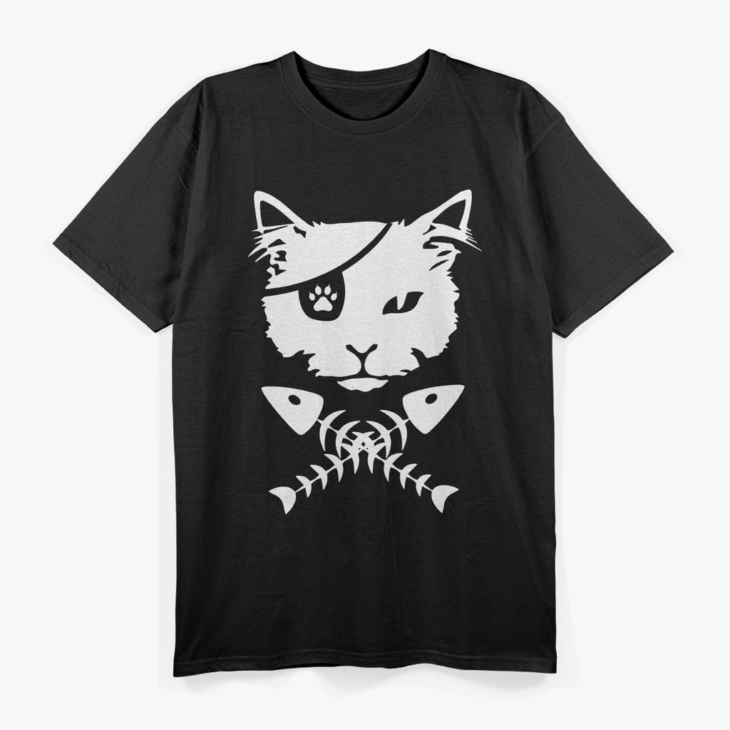 Cat Head With Fish Bone T-Shirt