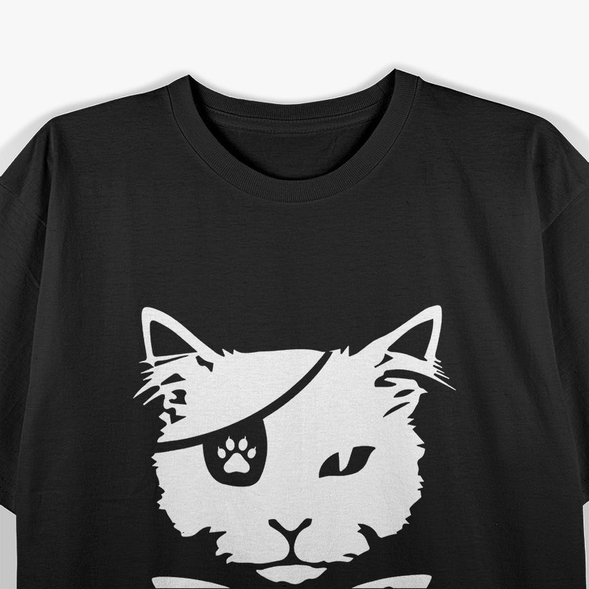 Cat Head With Fish Bone T-Shirt