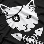 Cat Head With Fish Bone T-Shirt