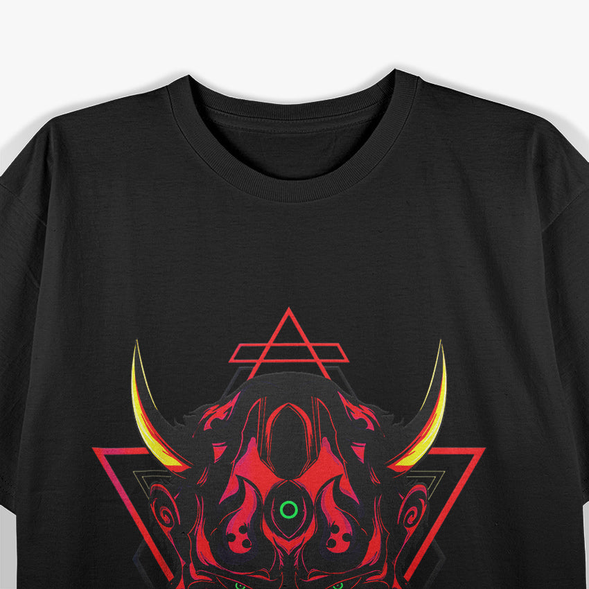 Samurai Demon Oni Akuma Mask Bushido Spirit and Japanese Mythology T-Shirt