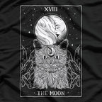 Tarot Card Crescent Moon, Cat, and Spooky Witch Occult T-Shirt