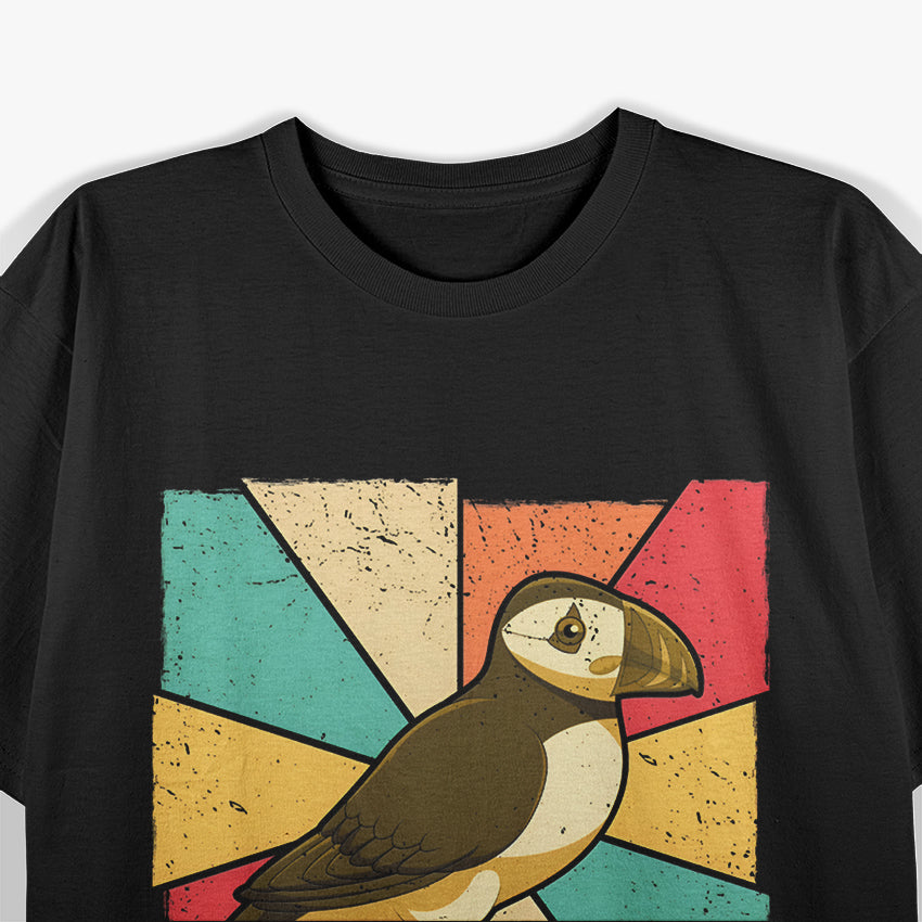 Vintage Retro Style Silhouette Puffin Bird T-Shirt