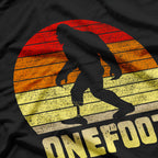 Onefoot Leg Amputee Recovery Bigfoot Funny Retro T-Shirt