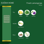 Euodia Home Fresh Lemongrass Fragrance Diffuser 150ml – Aromatherapy Reed Diffuser
