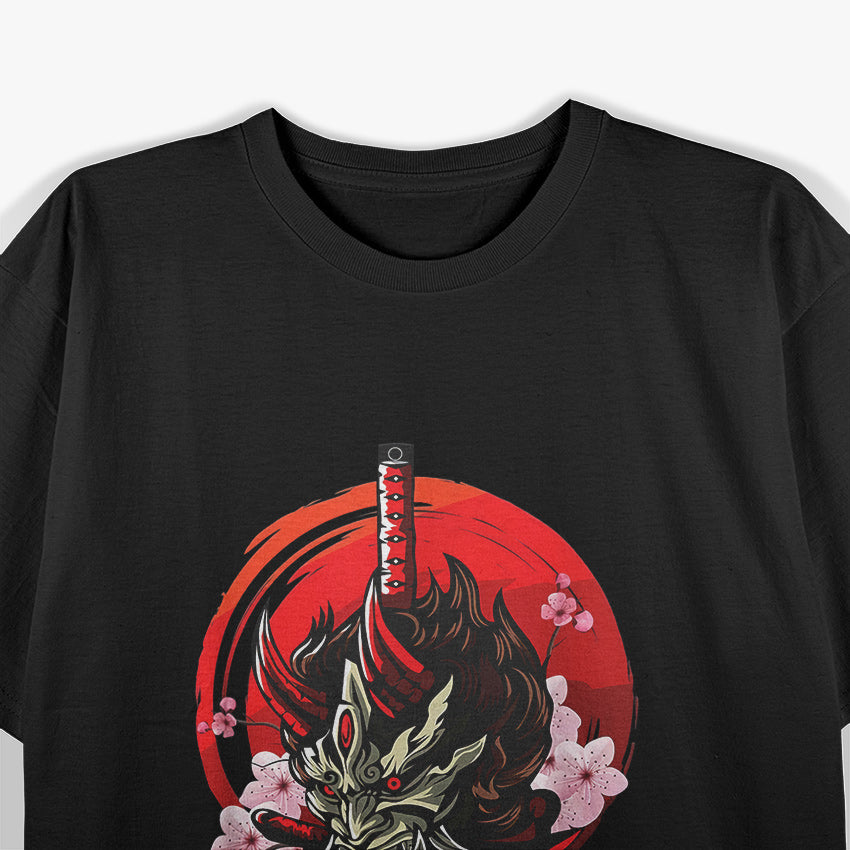 Oni Demon Bushido Warrior Katana Sword and Japanese Samurai Spirit T-Shirt