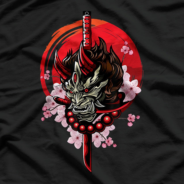 Oni Demon Bushido Warrior Katana Sword and Japanese Samurai Spirit T-Shirt