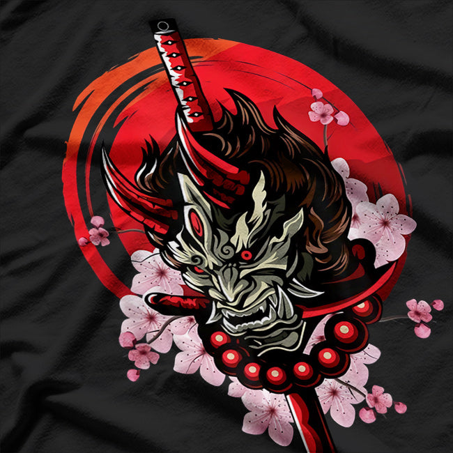 Oni Demon Bushido Warrior Katana Sword and Japanese Samurai Spirit T-Shirt